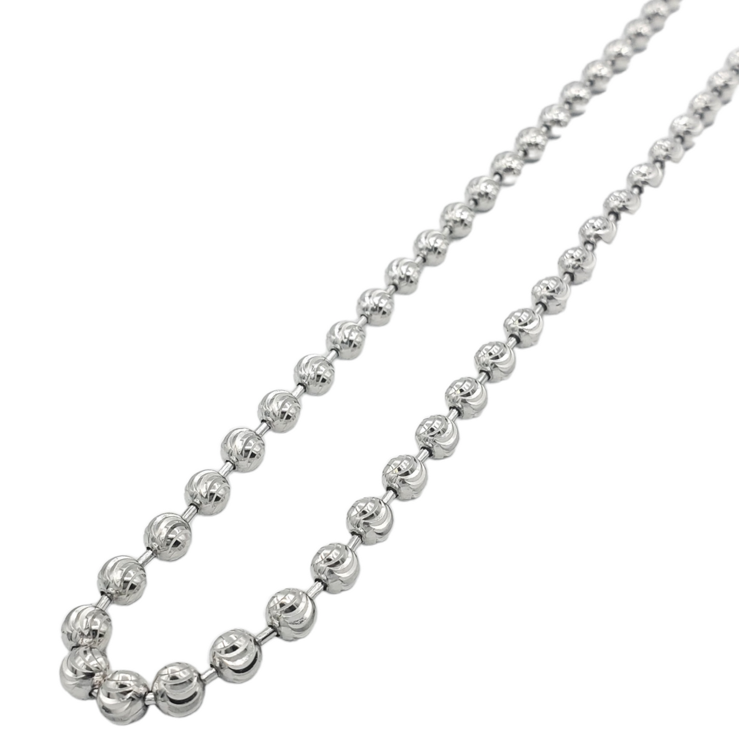 14K Gold- Moon Cut Chain (White Gold)