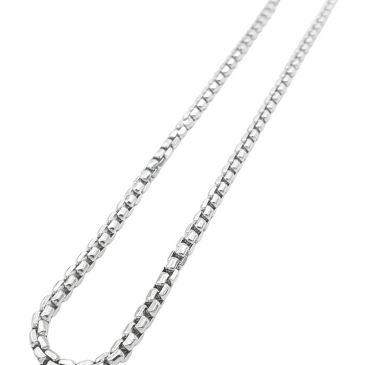 14K Gold- Hollow Box Chain (White Gold)