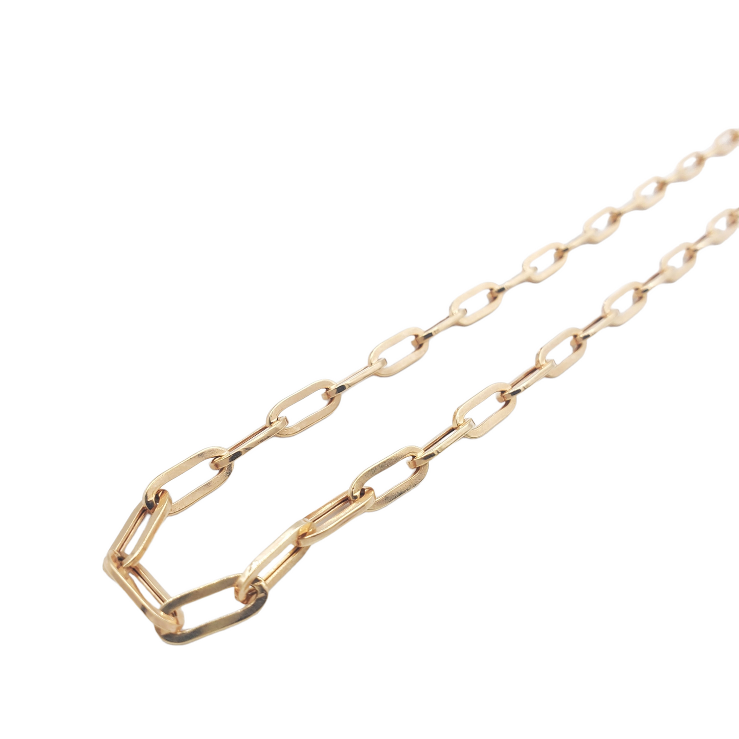 14K Gold- Hollow Paperclip Chain (Rose Gold)
