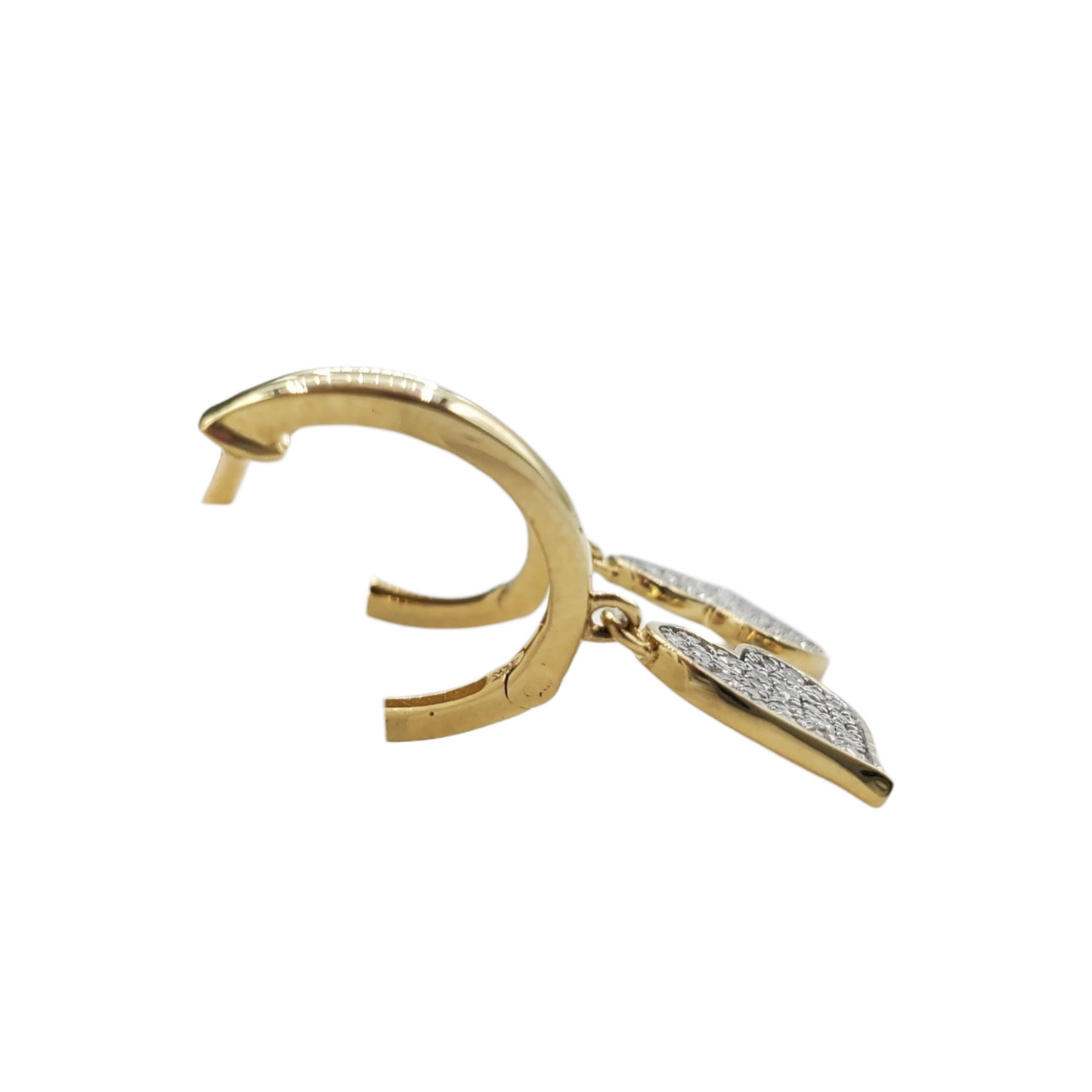 14k Gold Diamond Heart Dangle Earrings #25800