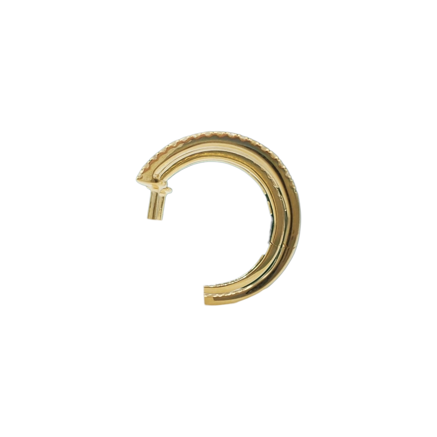 14k Gold Diamond Huggies Earrings #25481