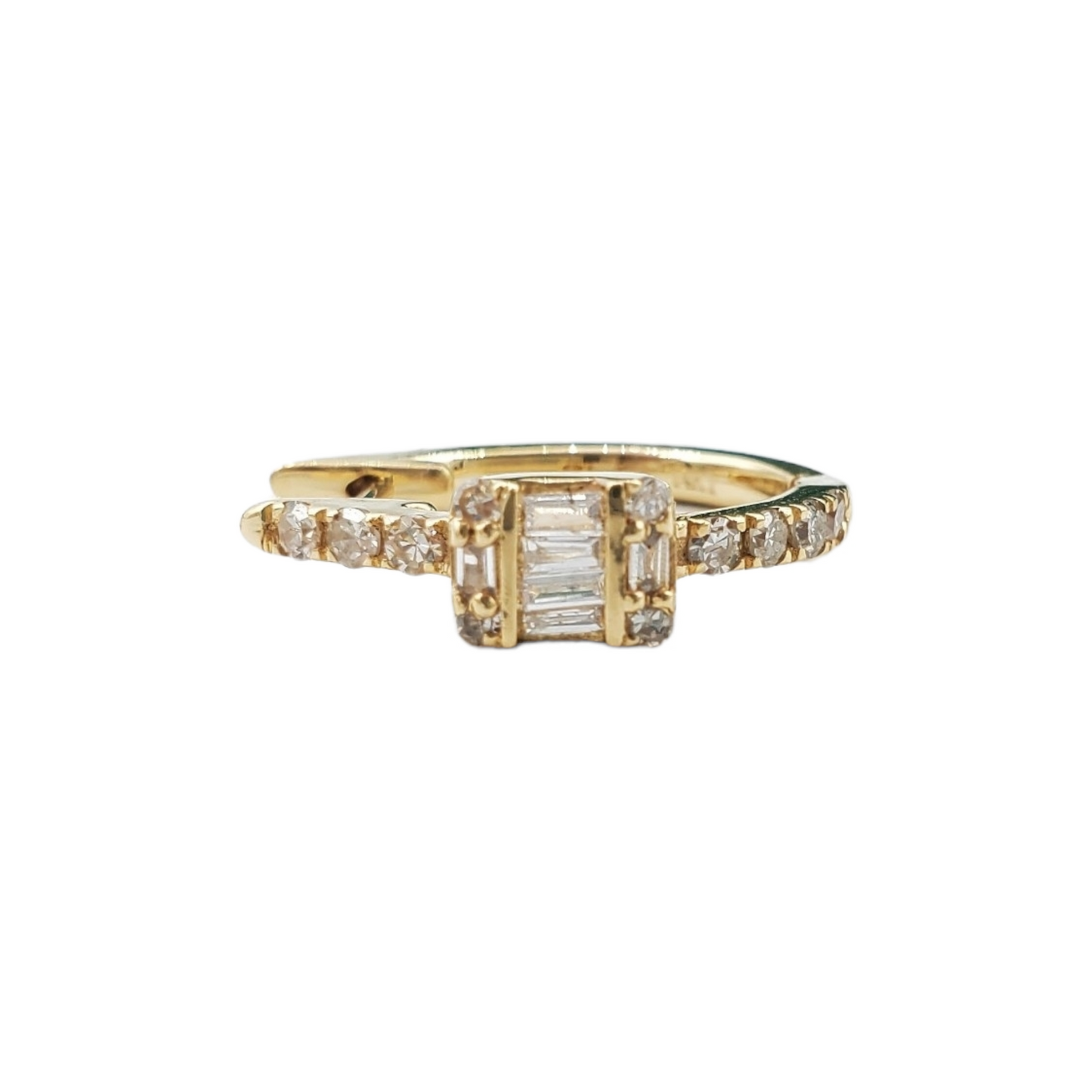14k Gold Diamond Huggies Earrings #24630
