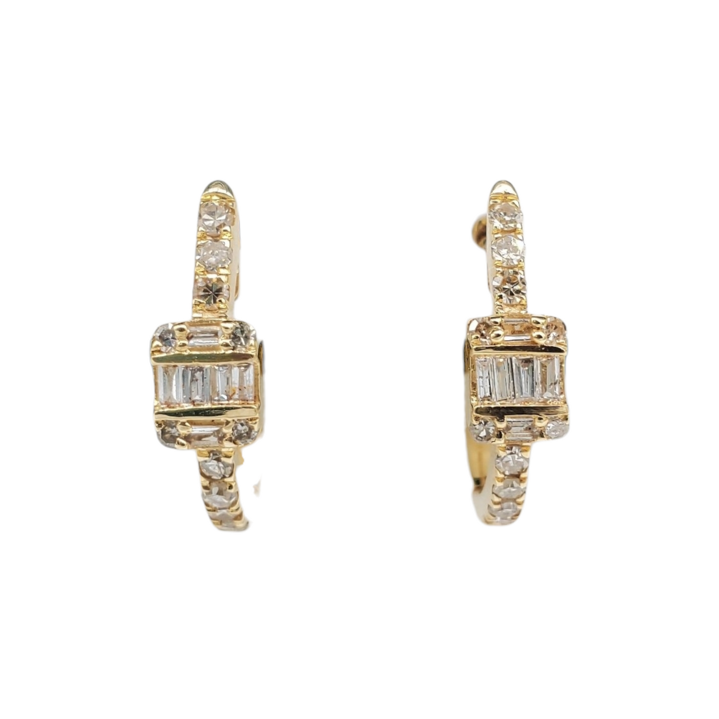 14k Gold Diamond Huggies Earrings #24630