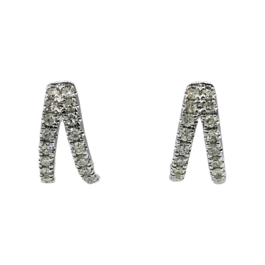 14k Gold Diamond Huggies Earrings #25481