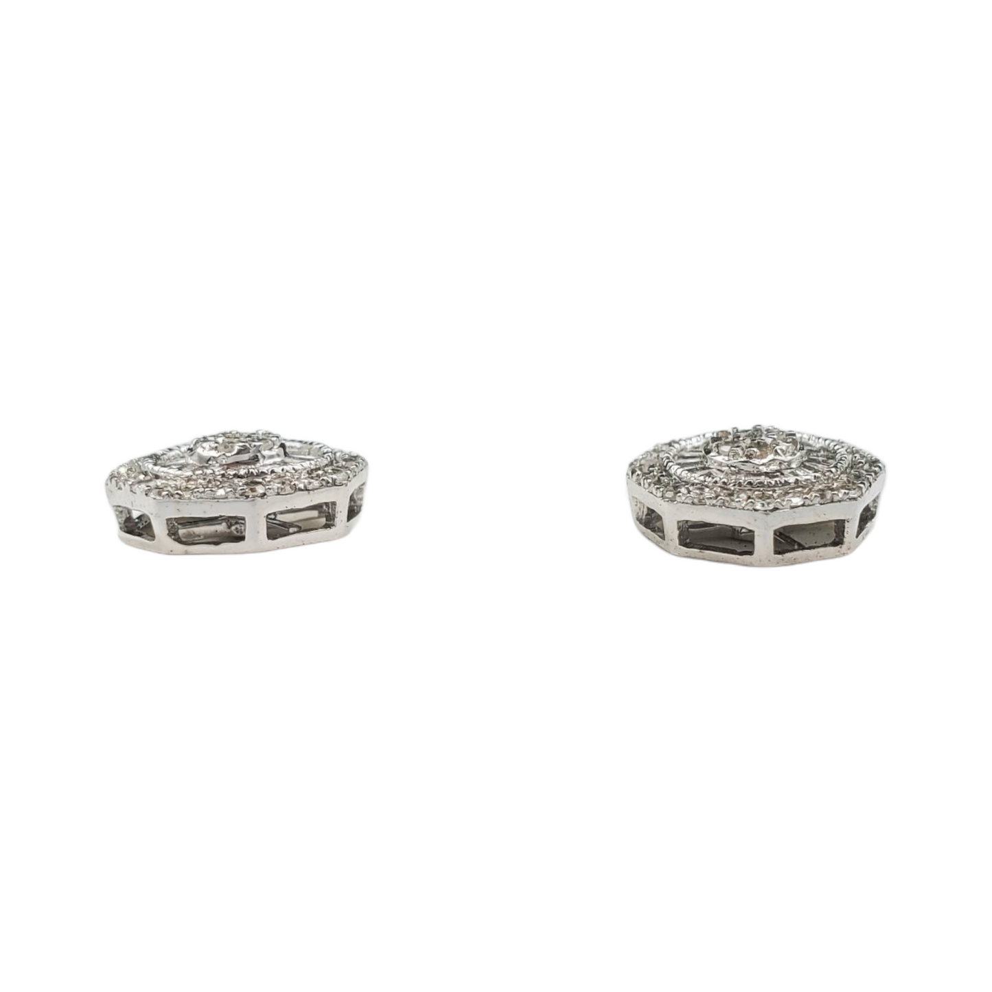 10k Gold Baguette Diamond Earrings #21800