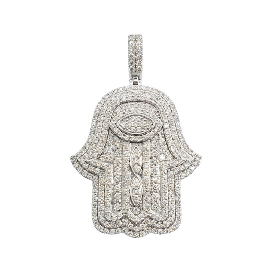 14k Diamond Hamsa With 3.65 Carats Of Diamonds #8813