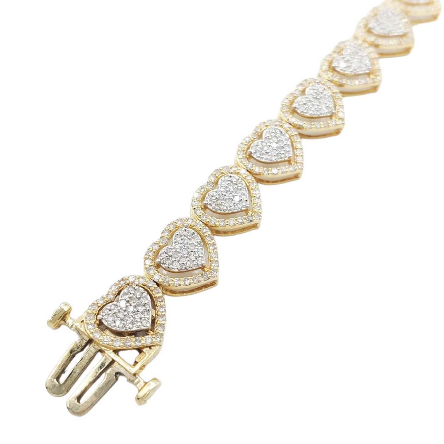 14k 8.0mm Diamond Heart Bracelet #25047