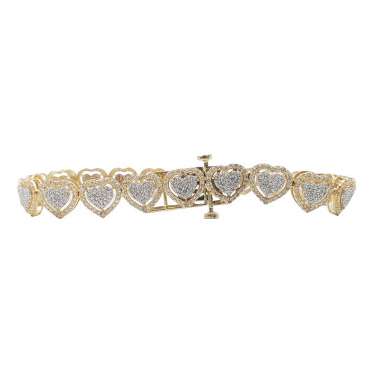 14k 8.0mm Diamond Heart Bracelet #25047