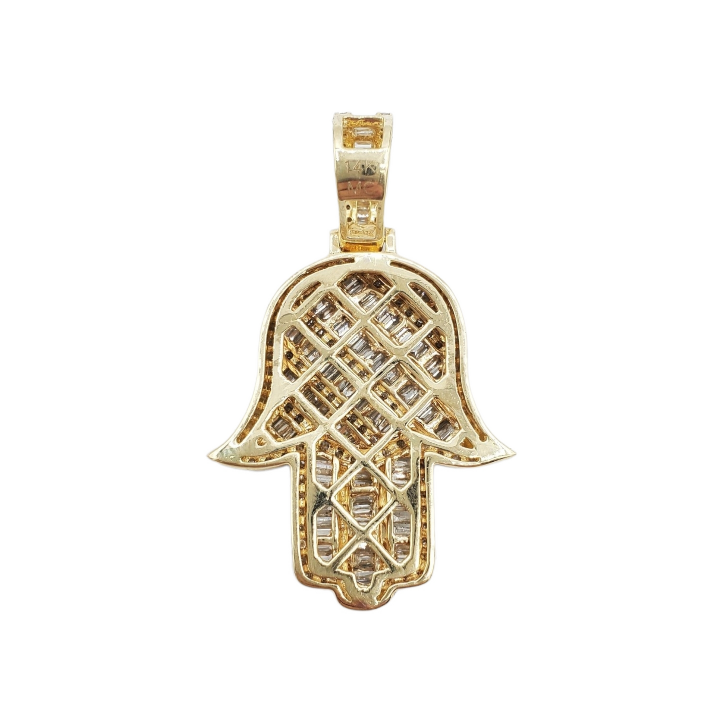 14k Baguette Diamond Hamsa With 2.44 Carats Of Diamonds #25151