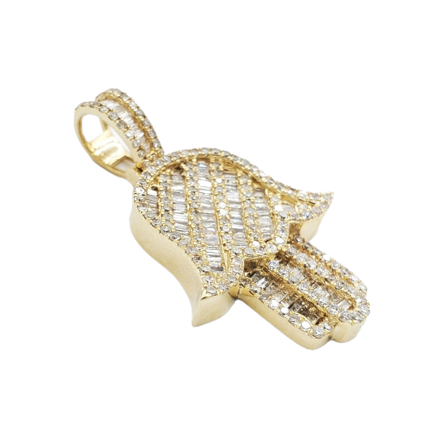 14k Baguette Diamond Hamsa With 2.44 Carats Of Diamonds #25151