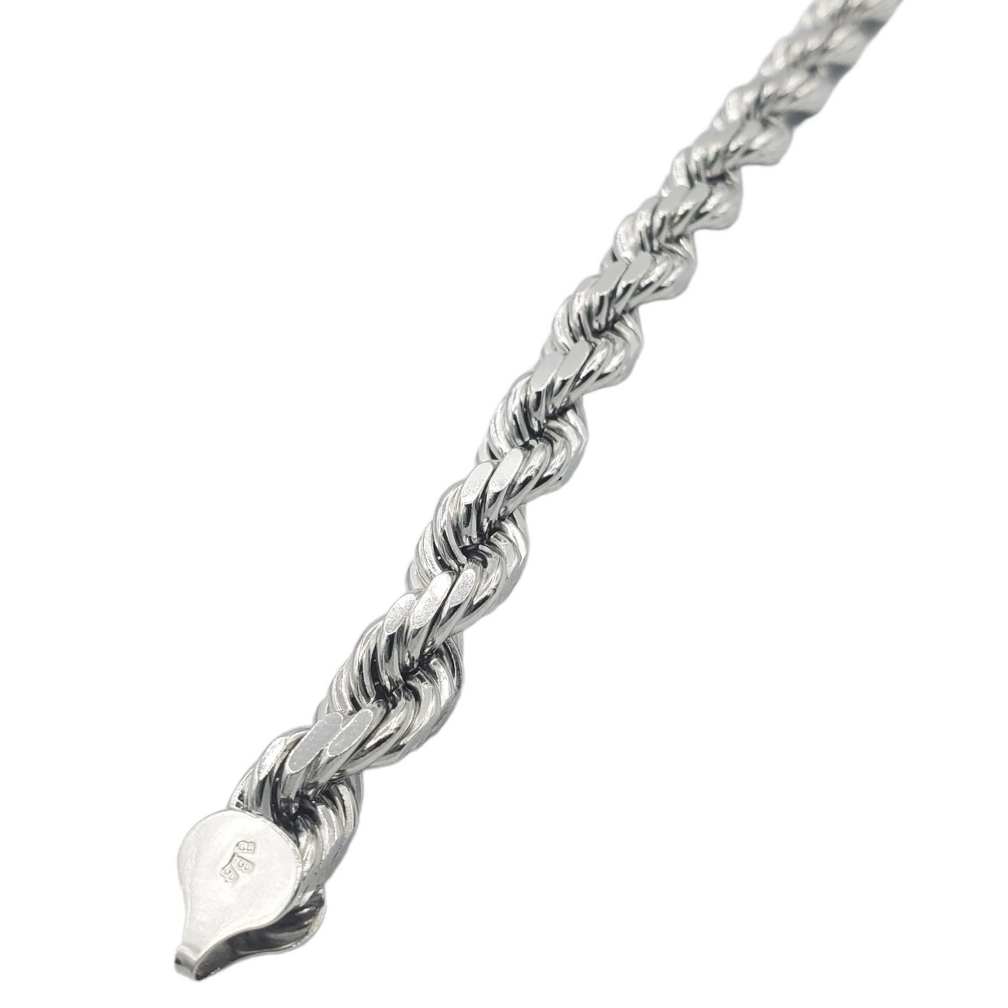 10K White Gold- Solid Rope Bracelets
