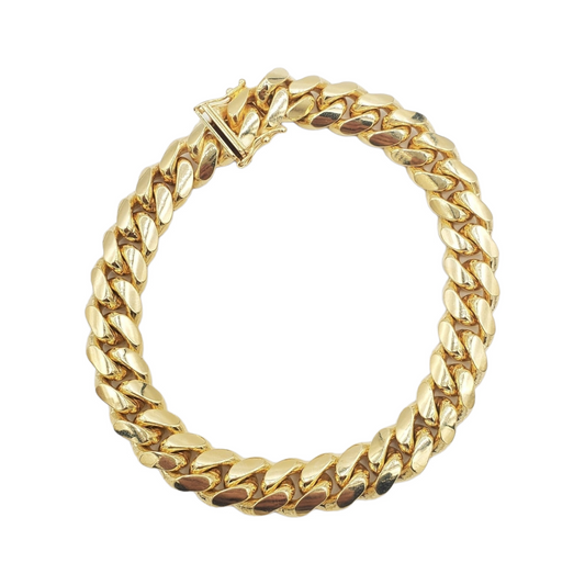 10K Yellow Gold- Solid Miami Cuban Bracelet