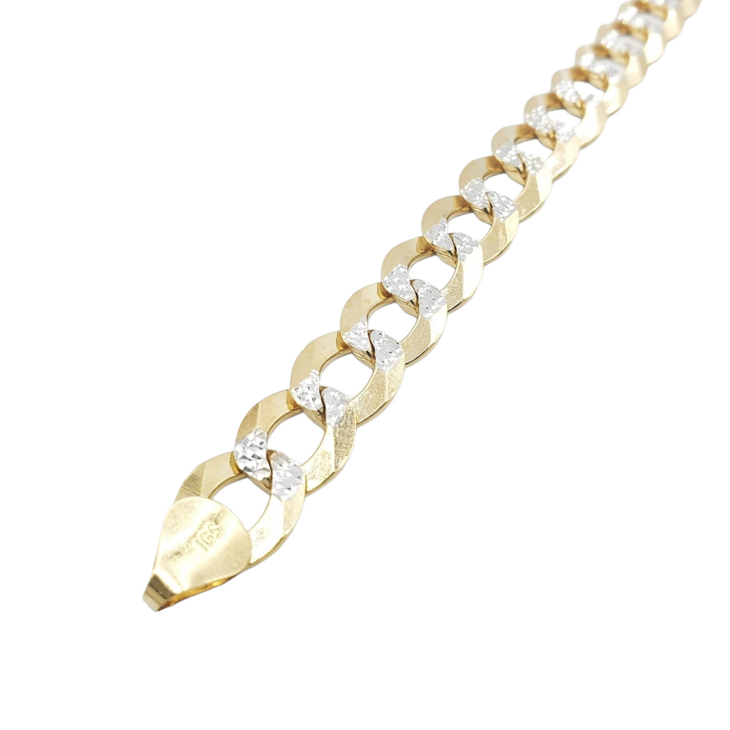 10K Yellow Gold- Solid Pave Curb Cuban