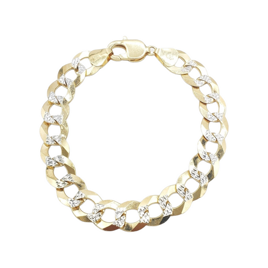10K Yellow Gold- Solid Pave Curb Cuban