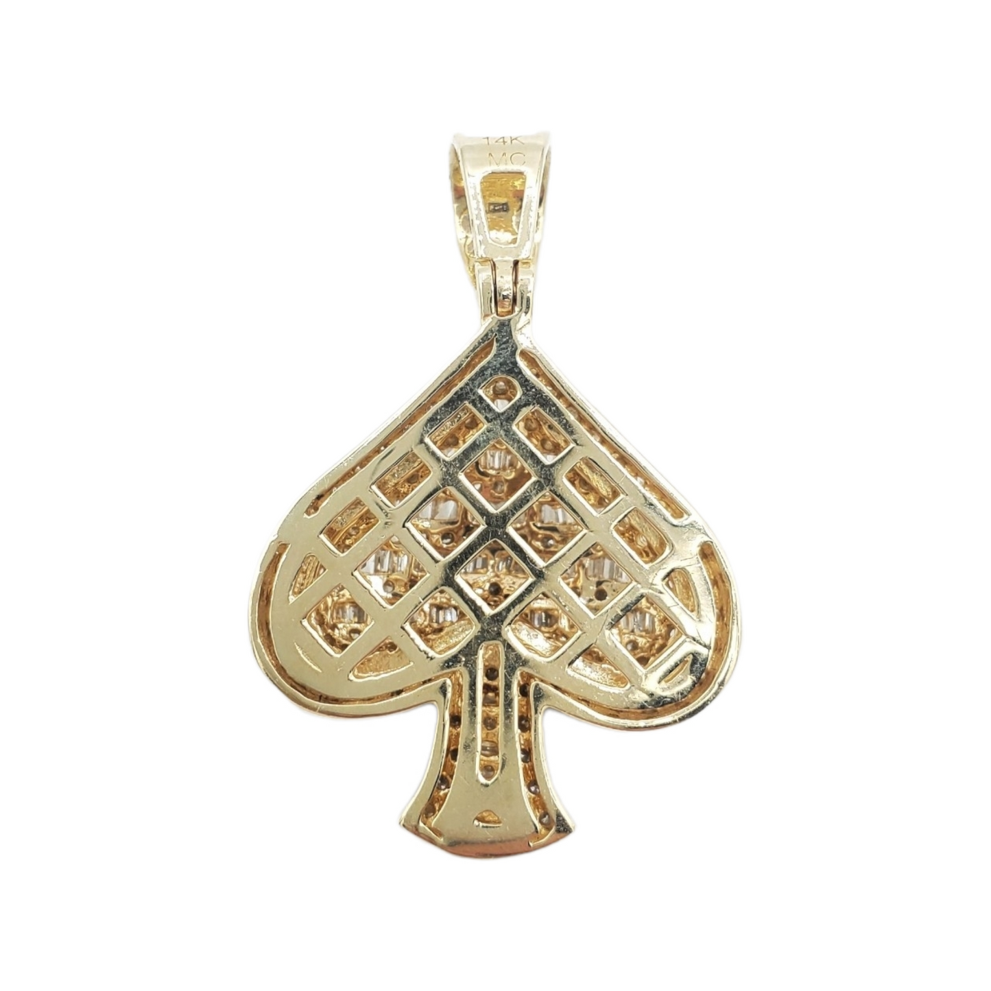 14k Baguette Diamond Ace of Spades With 1.73 Carats Of Diamonds #24231