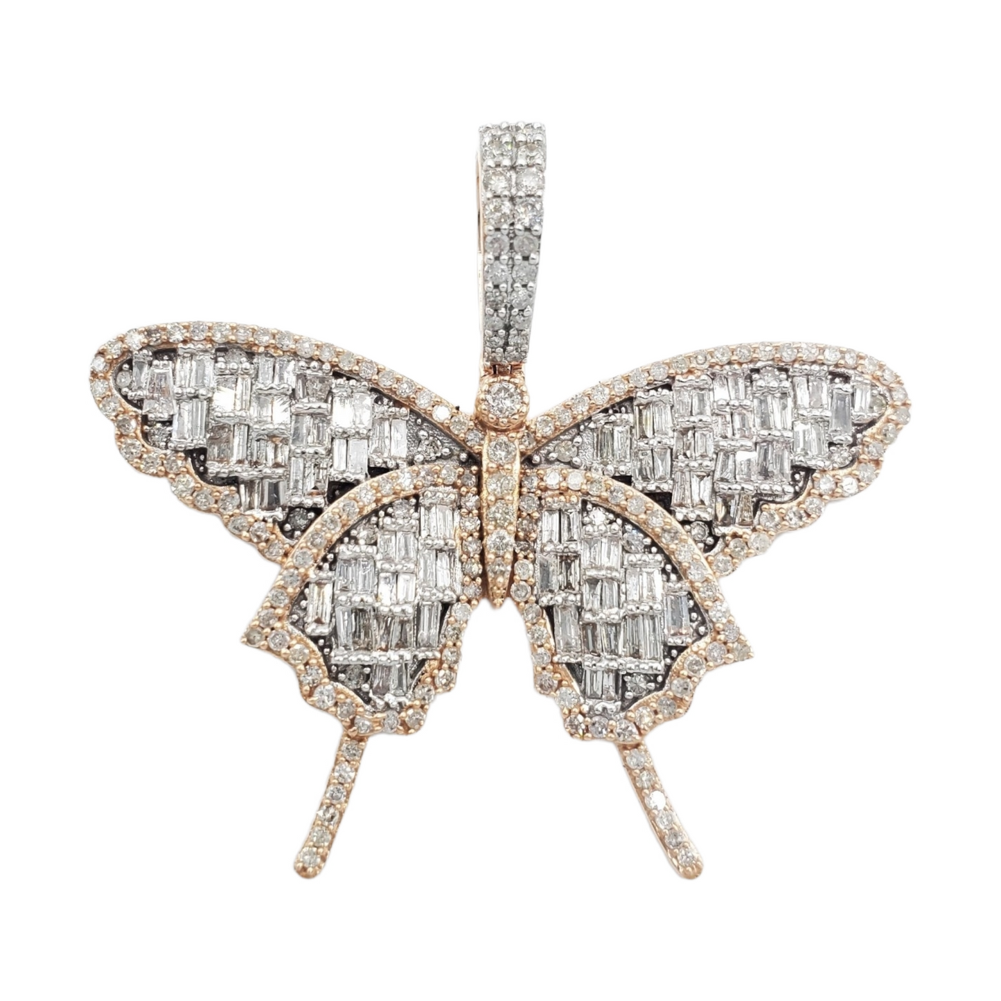 14k Baguette Diamond Butterfly With 1.98 Carats Of Diamonds #23598