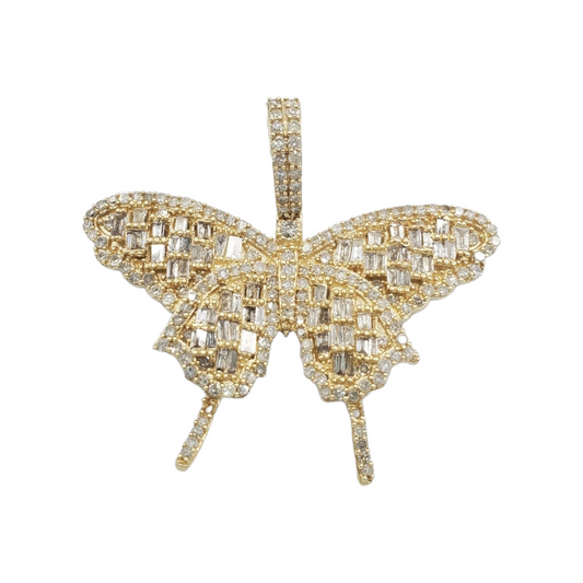 14k Baguette Diamond Butterly With 1.56 Carats Of Diamonds #23182