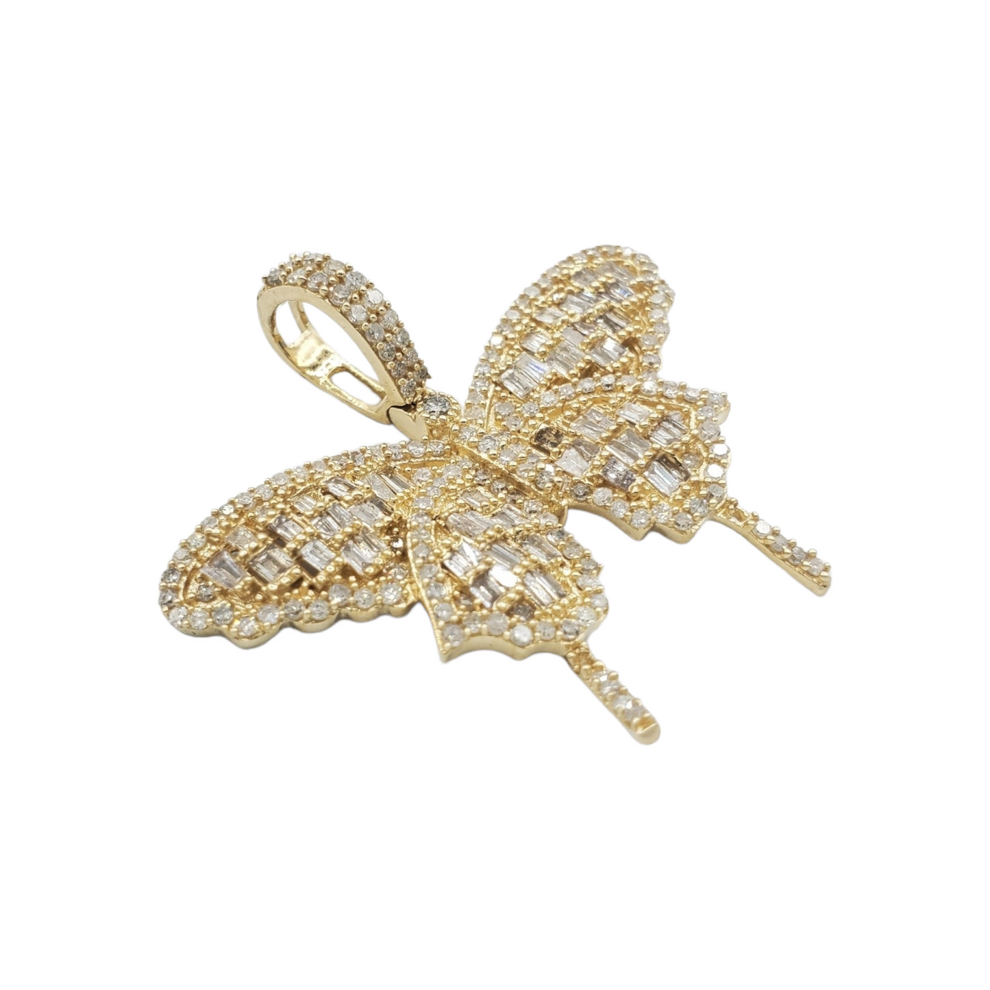 14k Baguette Diamond Butterly With 1.56 Carats Of Diamonds #23182