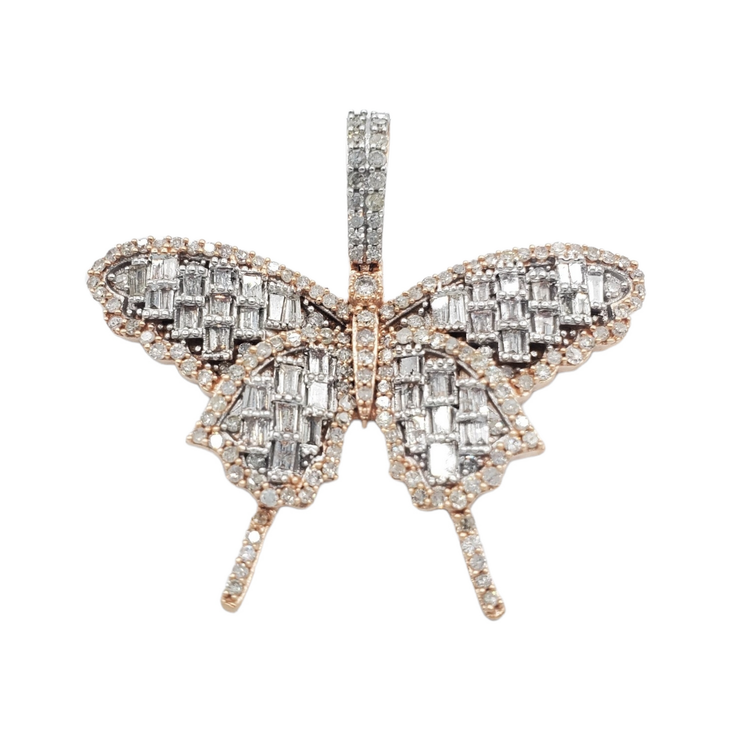14k Baguette Diamond Butterly With 1.56 Carats Of Diamonds #23182