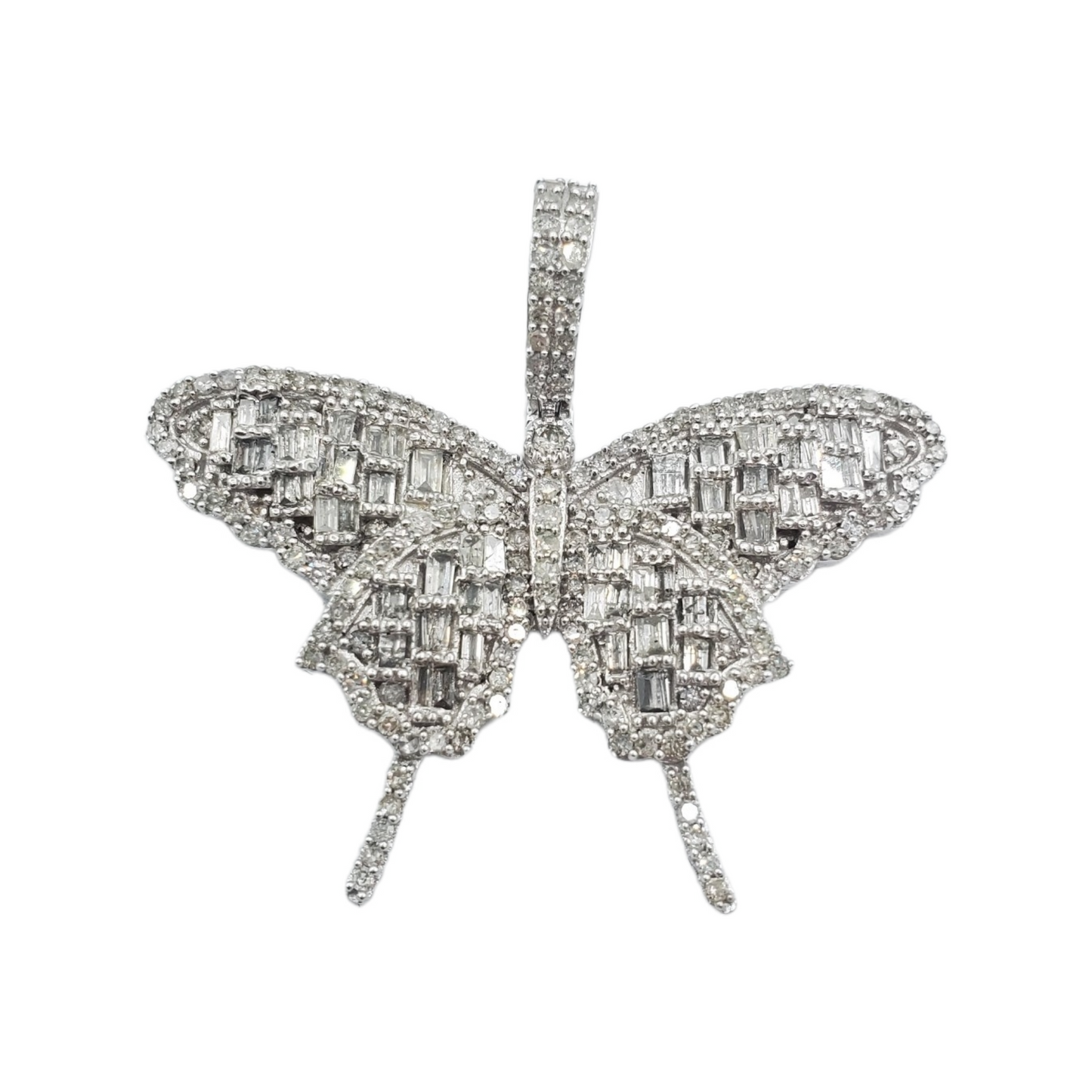 14k Baguette Diamond Butterly With 1.56 Carats Of Diamonds #23182