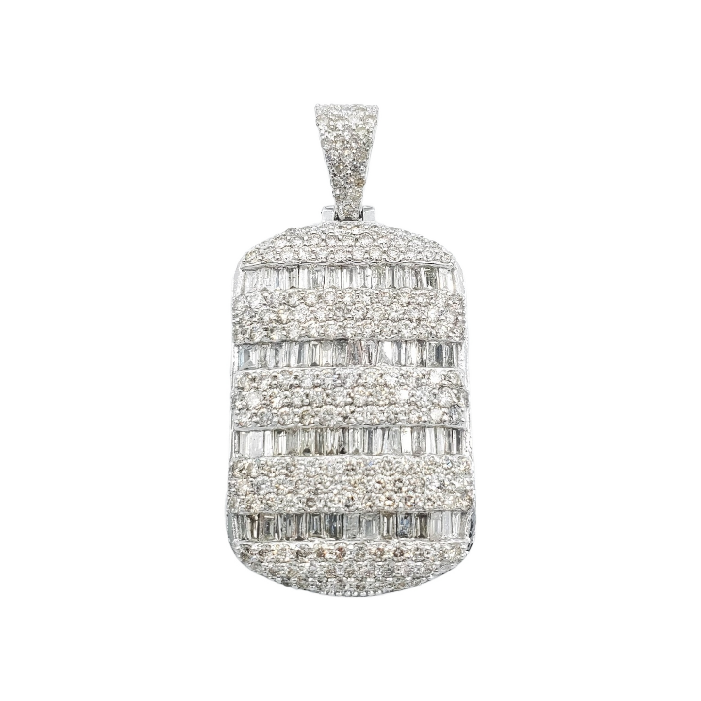 14k Diamond Dog Tag With 3.86 Carats Of Diamonds #24336