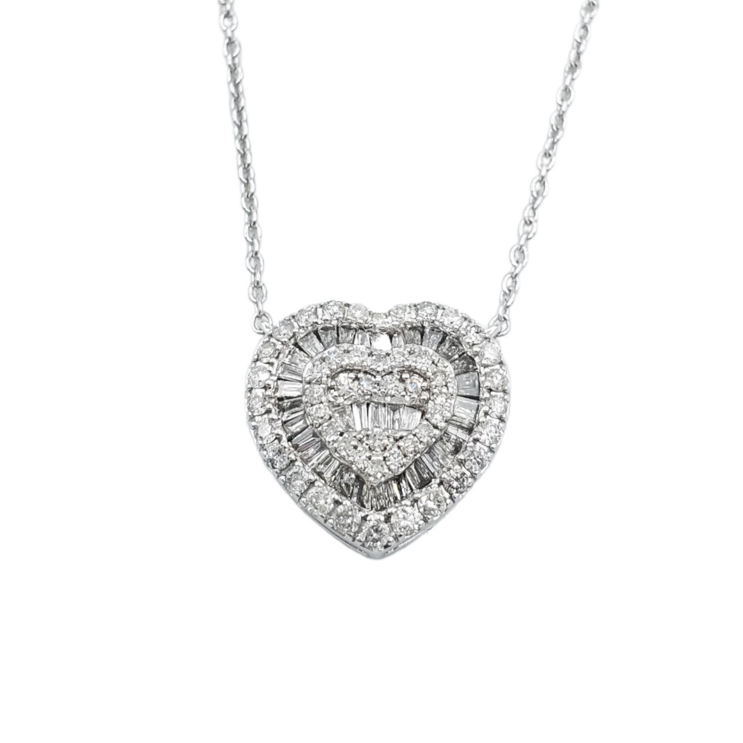 14k Baguette Diamond Heart #26534