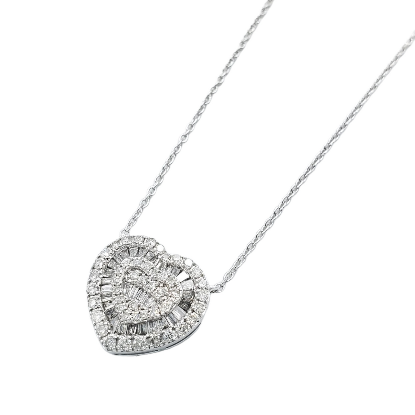 14k Baguette Diamond Heart #26534