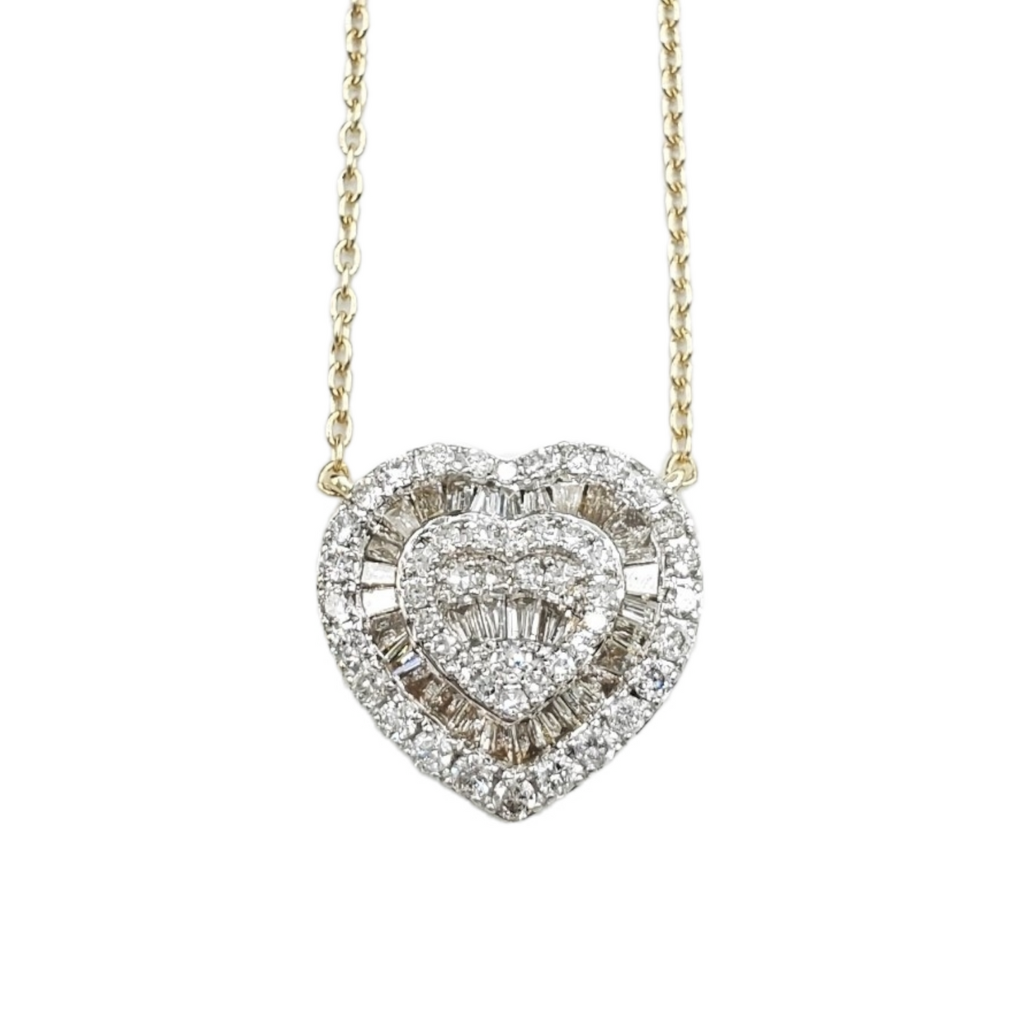 14k Baguette Diamond Heart #26534