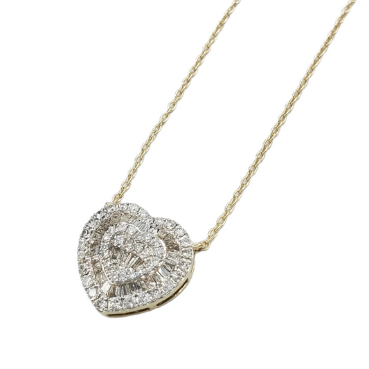 14k Baguette Diamond Heart #26534