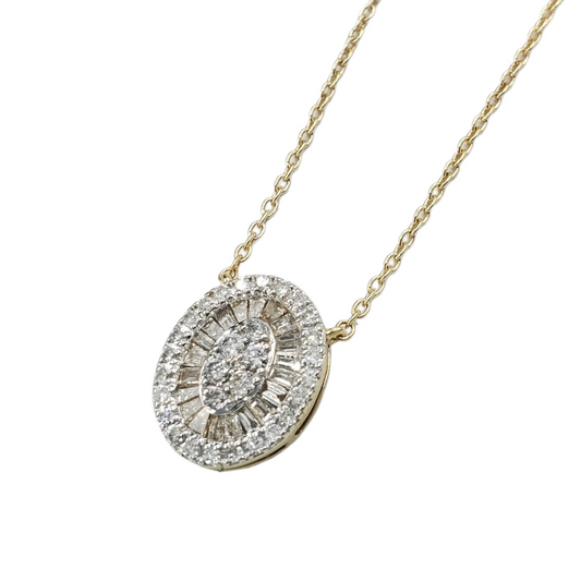 14k Baguette Diamond Oval #26536