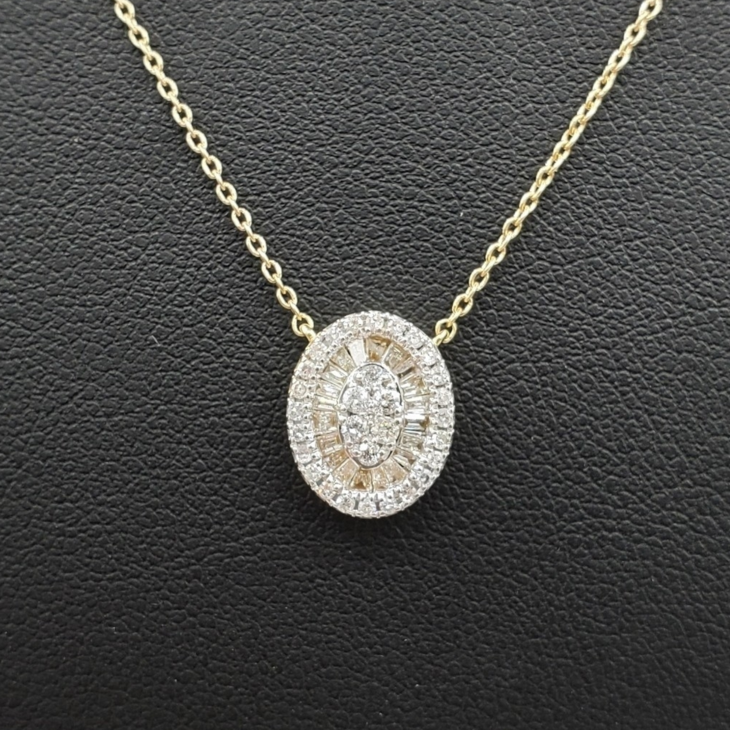 14k Baguette Diamond Oval #26536
