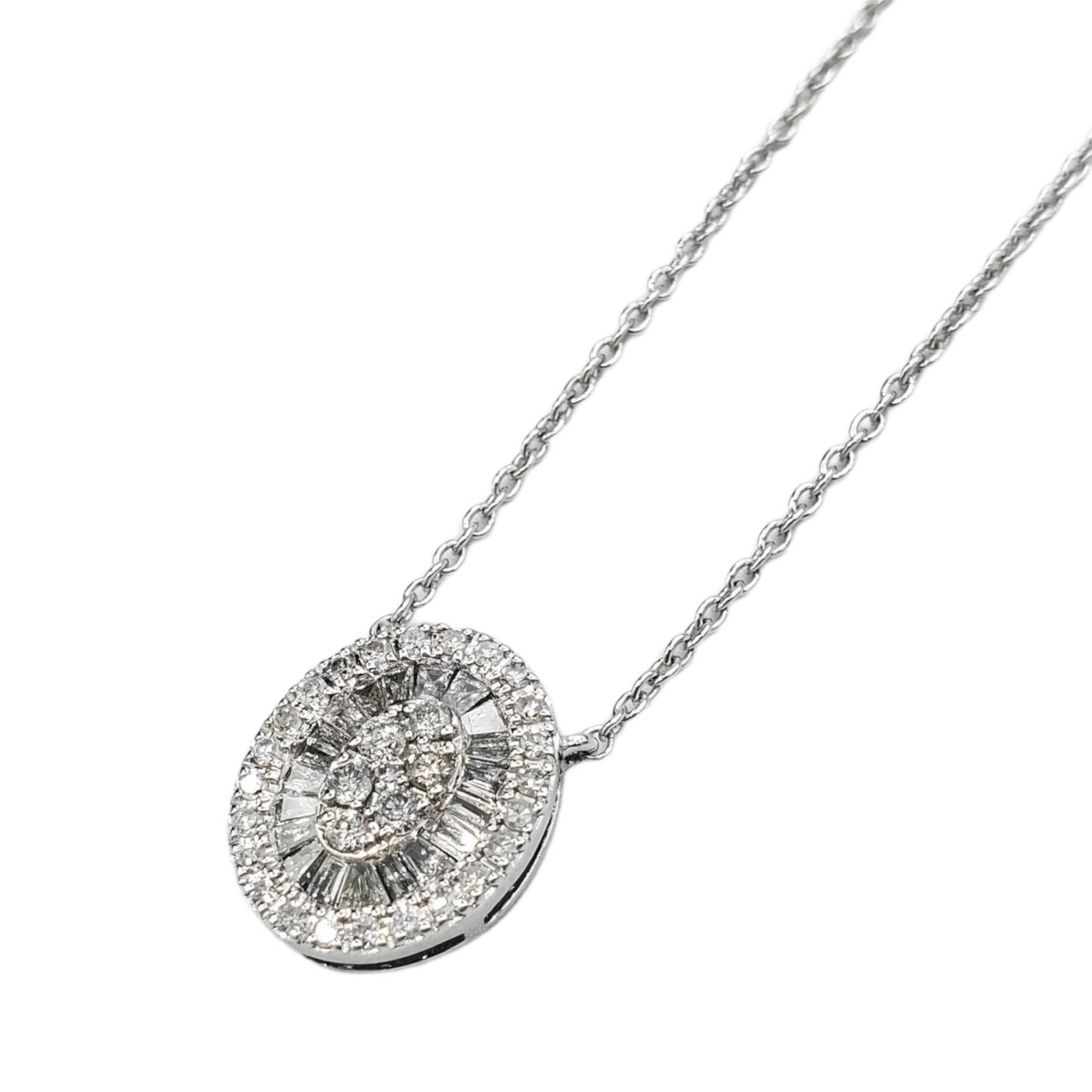 14k Baguette Diamond Oval #26536