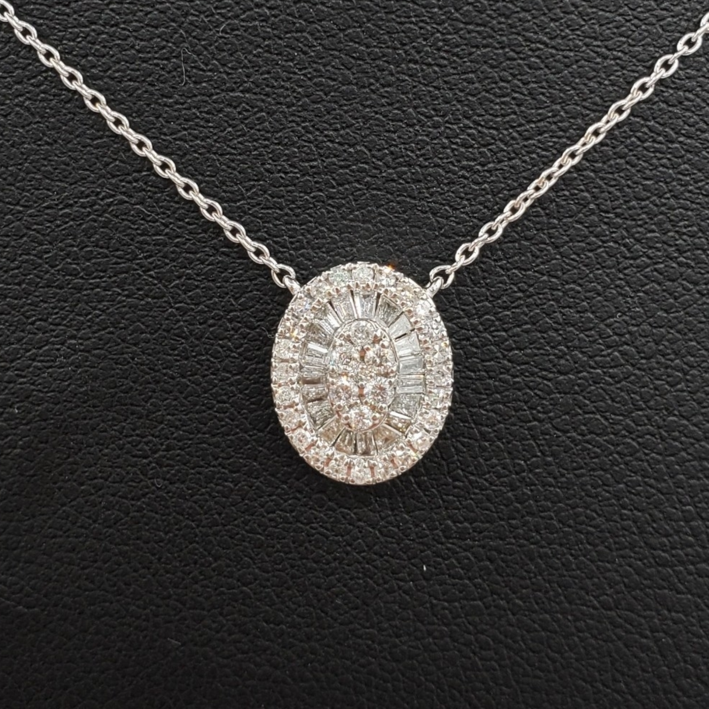 14k Baguette Diamond Oval #26536