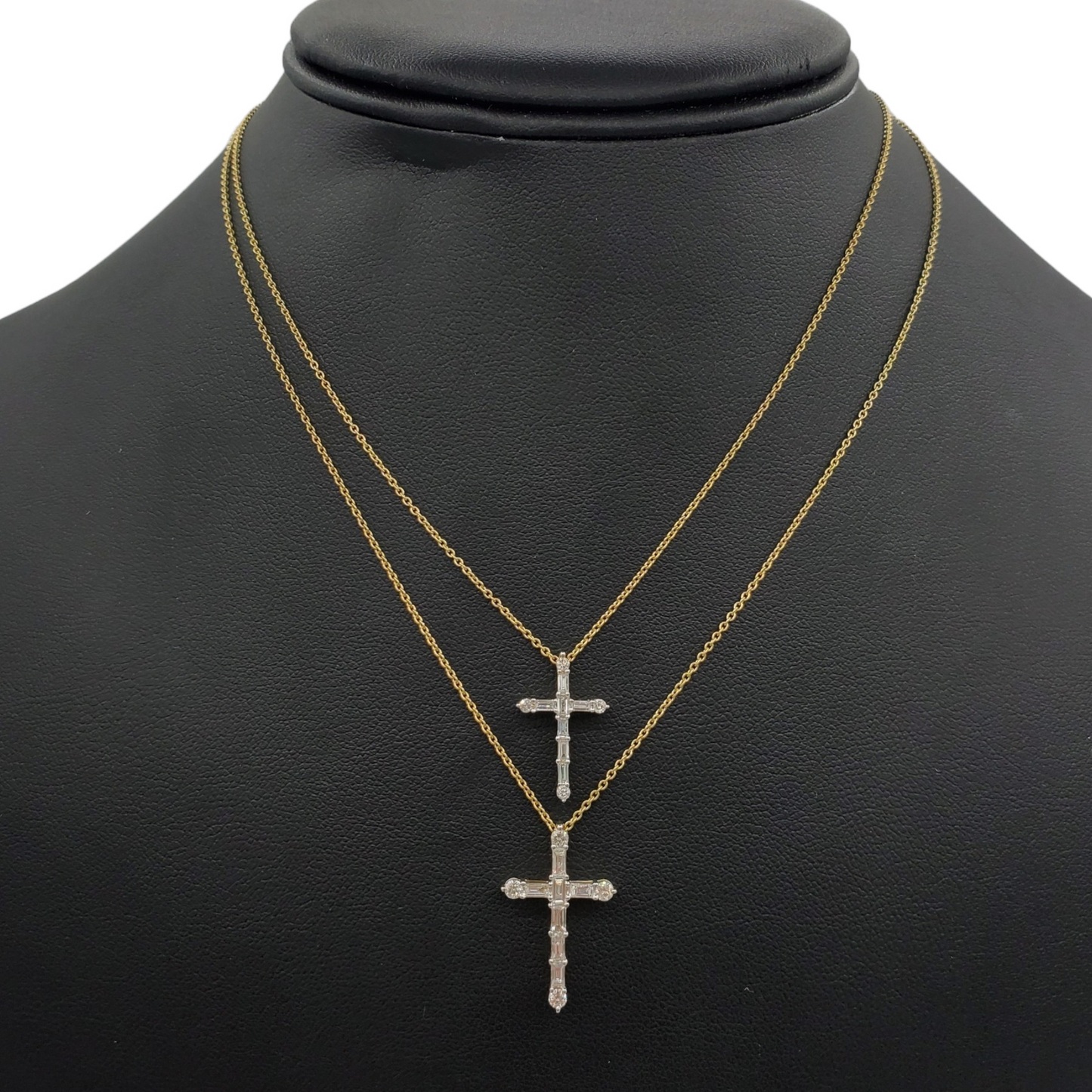 14k Baguette Diamond Cross #25994