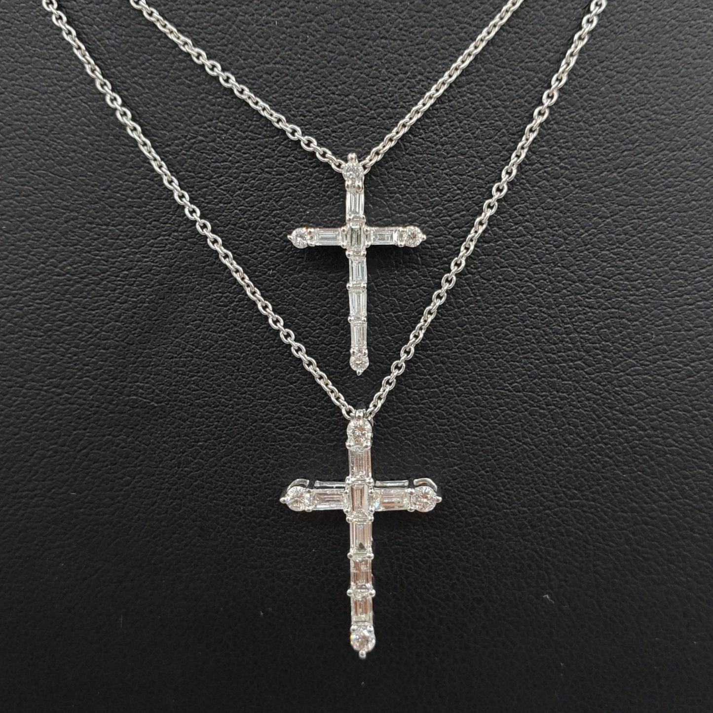 14k Baguette Diamond Cross #25994