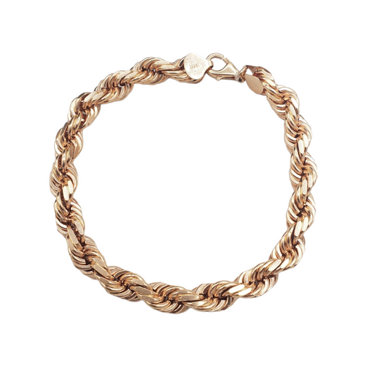 14K Rose Gold - Solid Rope Bracelet