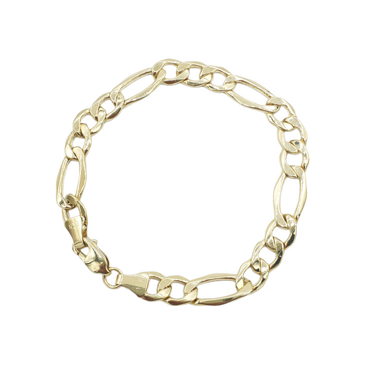 14K Yellow Gold - Hollow Figaro Bracelet