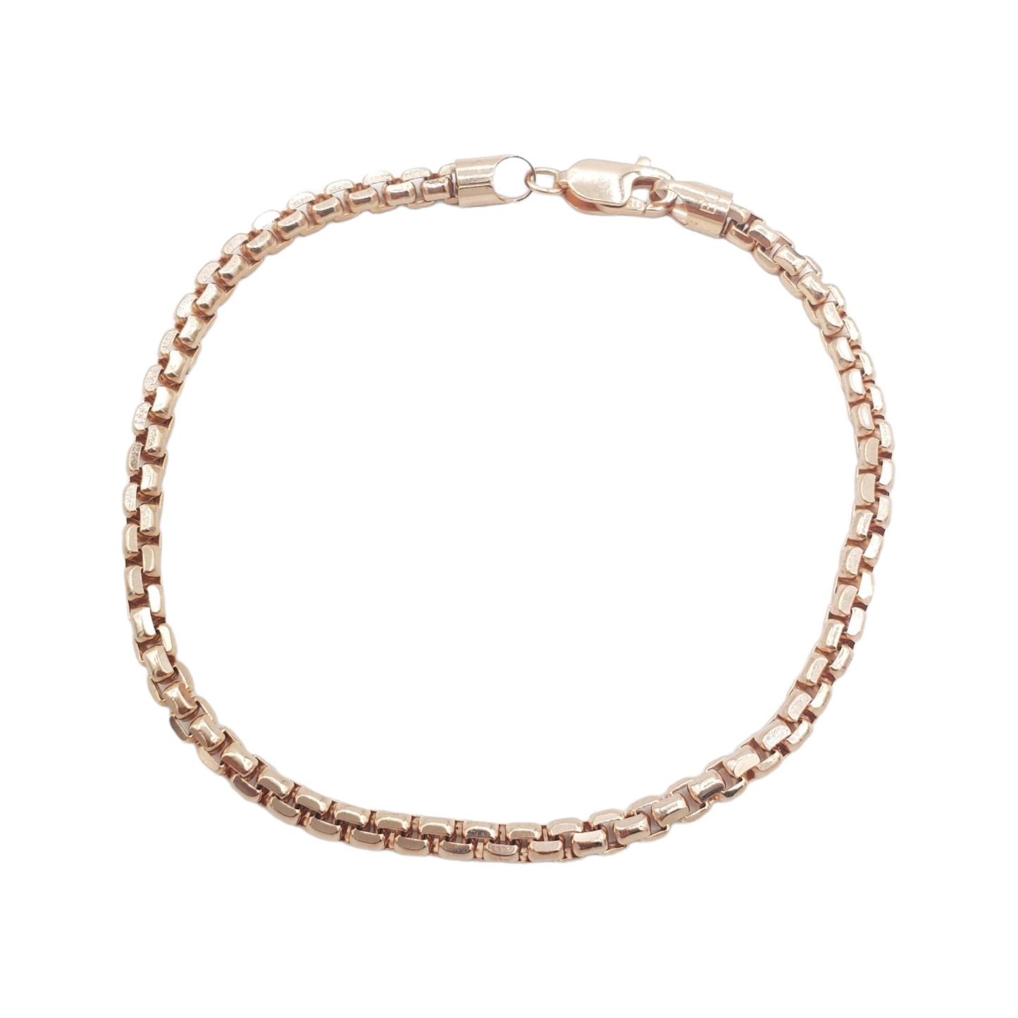 14K Gold - Hollow Box Bracelet