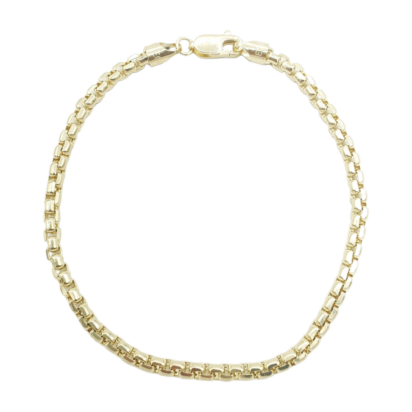 14K Gold - Hollow Box Bracelet