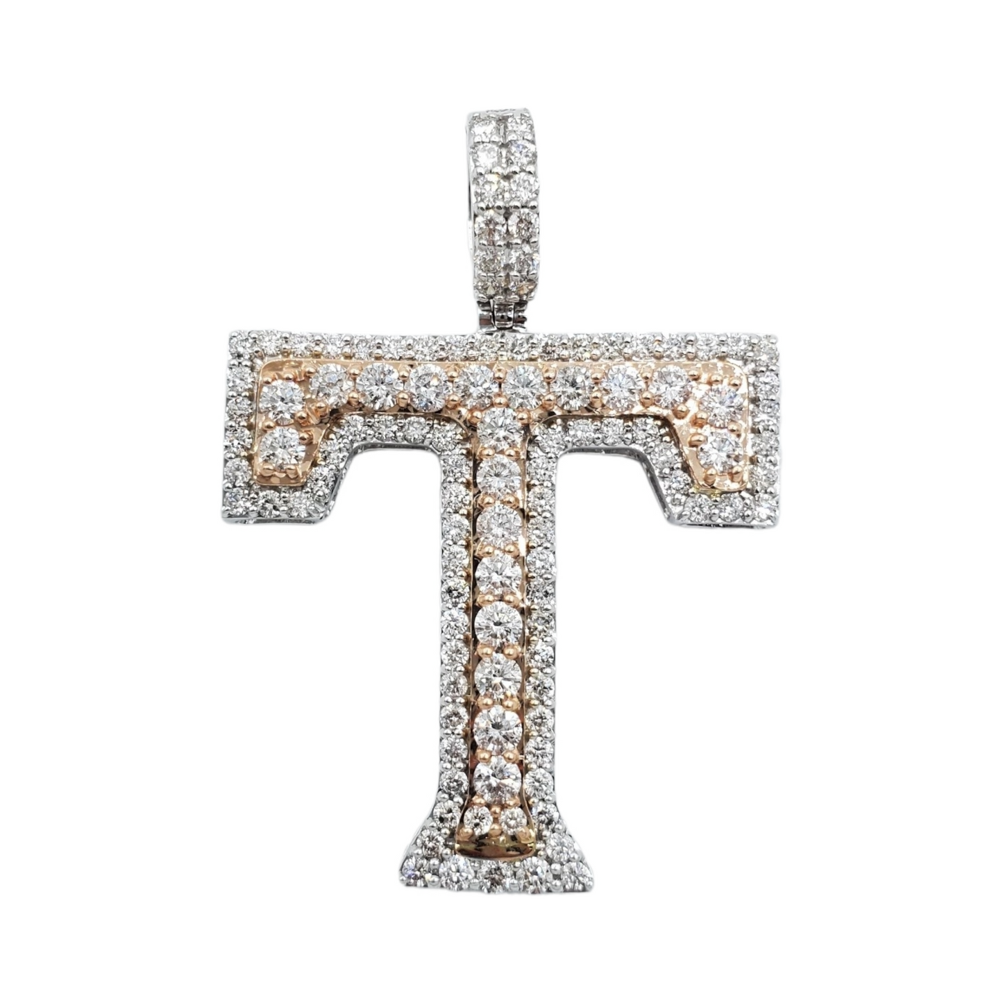 14k Diamond Initial Pendant
