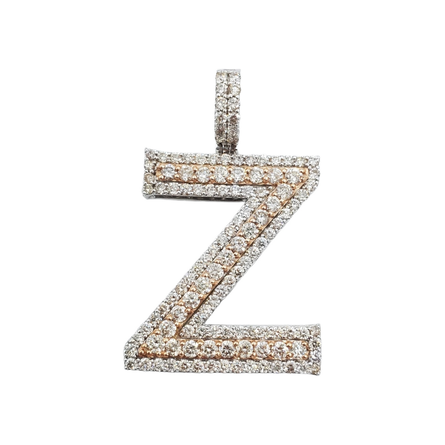 14k Diamond Initial Pendant