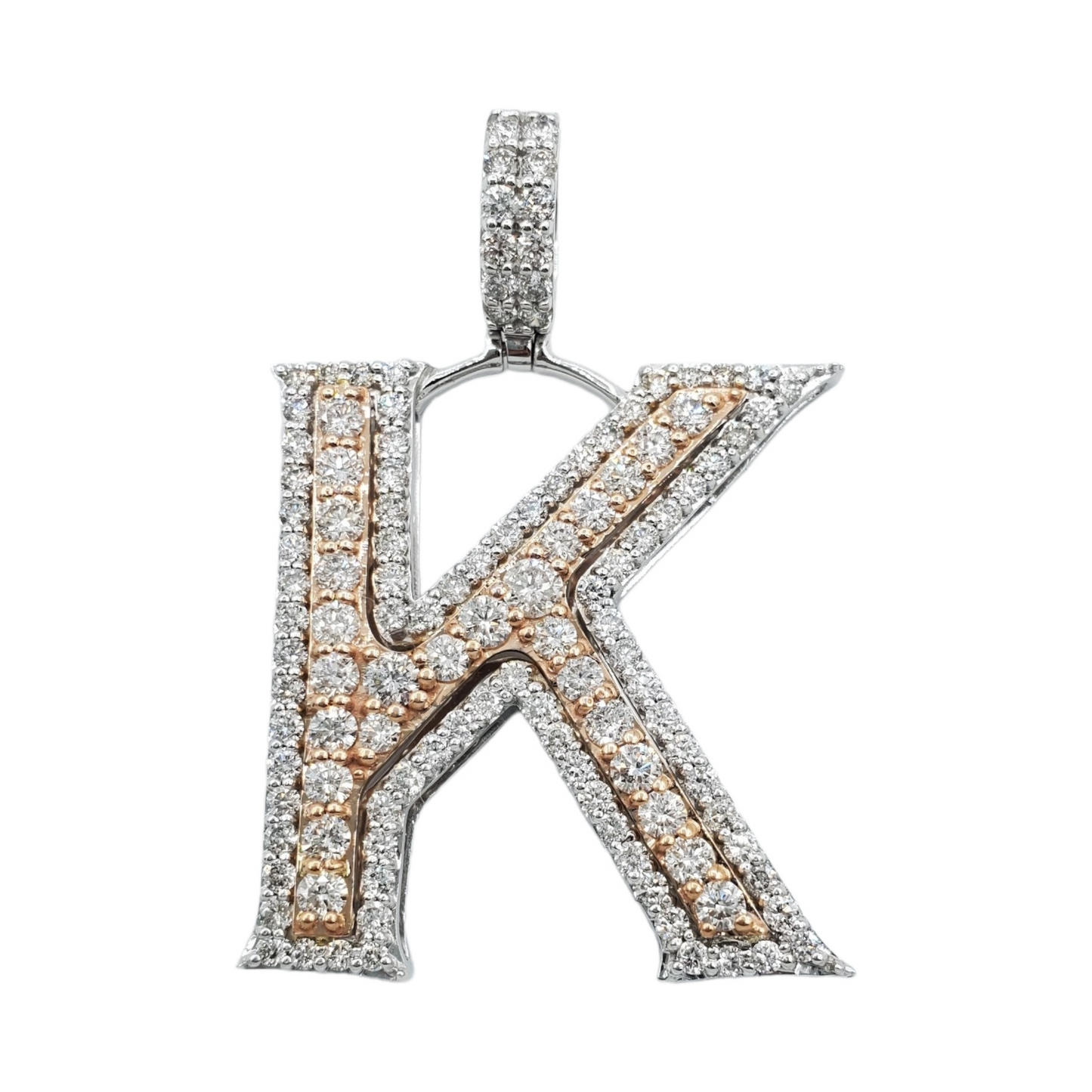 14k Diamond Initial Pendant