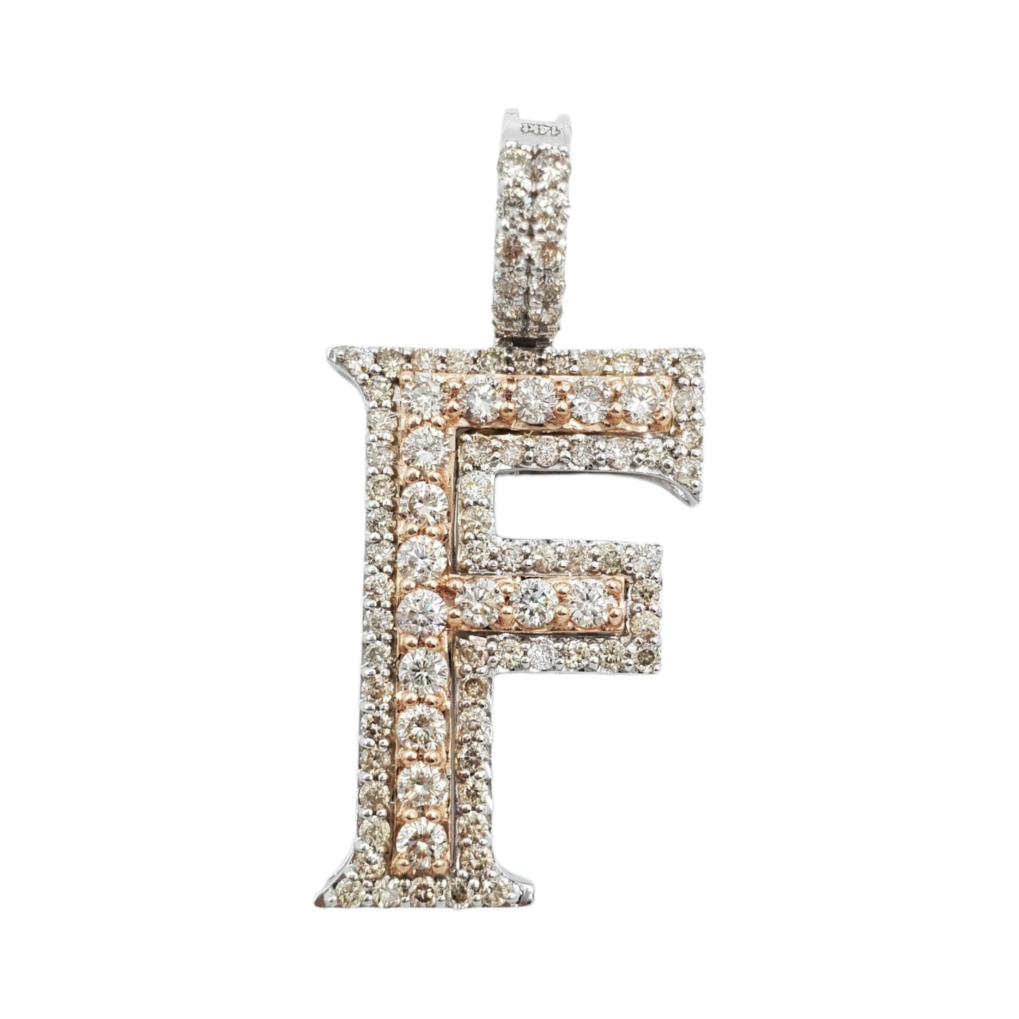 14k Diamond Initial Pendant