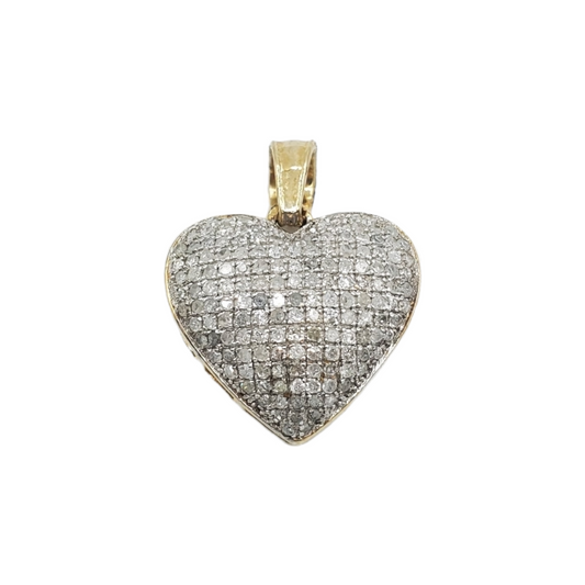 10k Gold Diamond Heart Pendant #21392