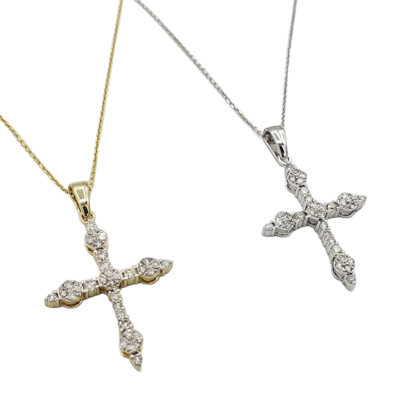 14k Diamond Cross With .53 Carats Of Diamonds and Rollo chain #27989
