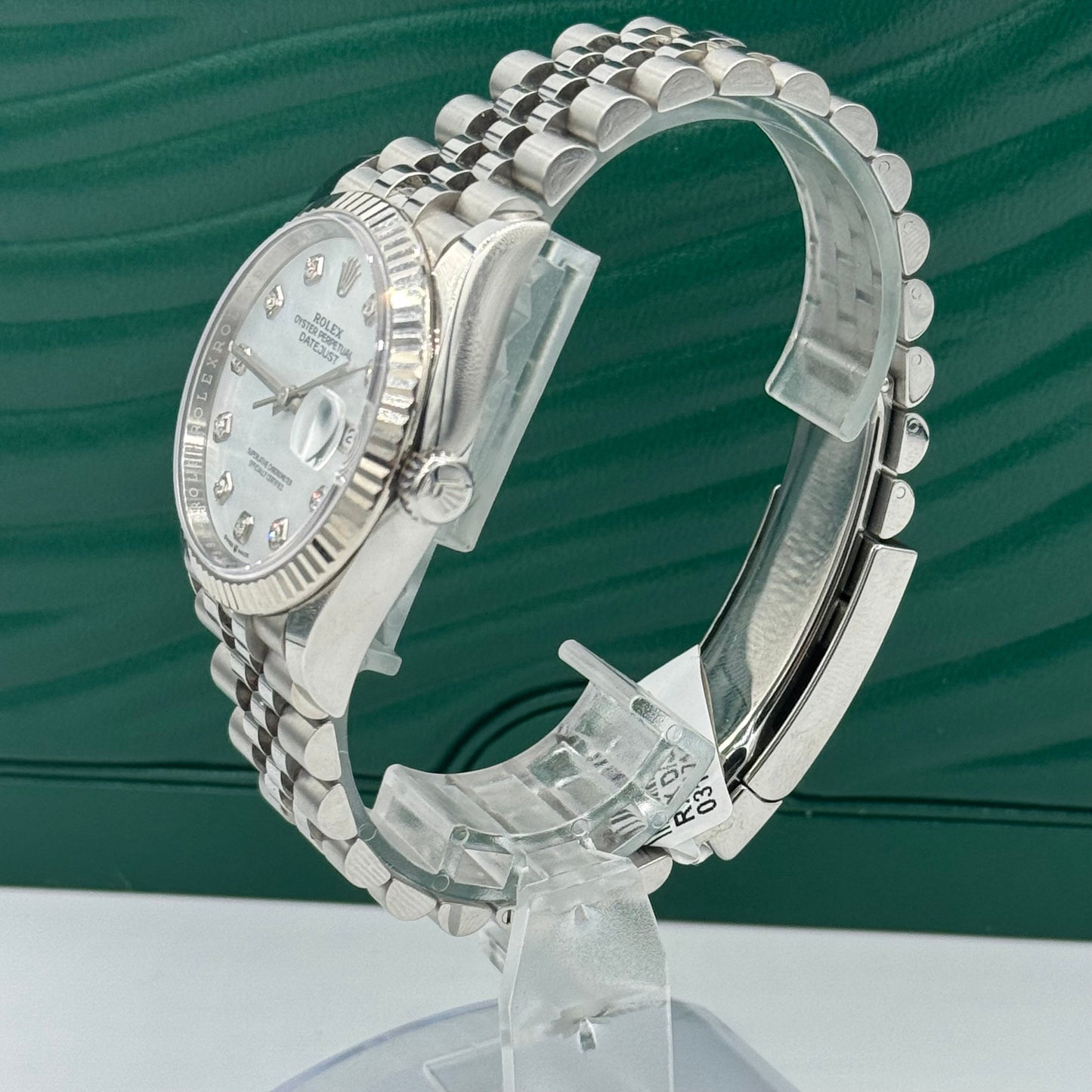 Rolex Steel Datejust 36 Watch - Fluted Bezel - Mother-of-Pearl Diamond Dial - Jubilee Bracelet - 126234 mdj