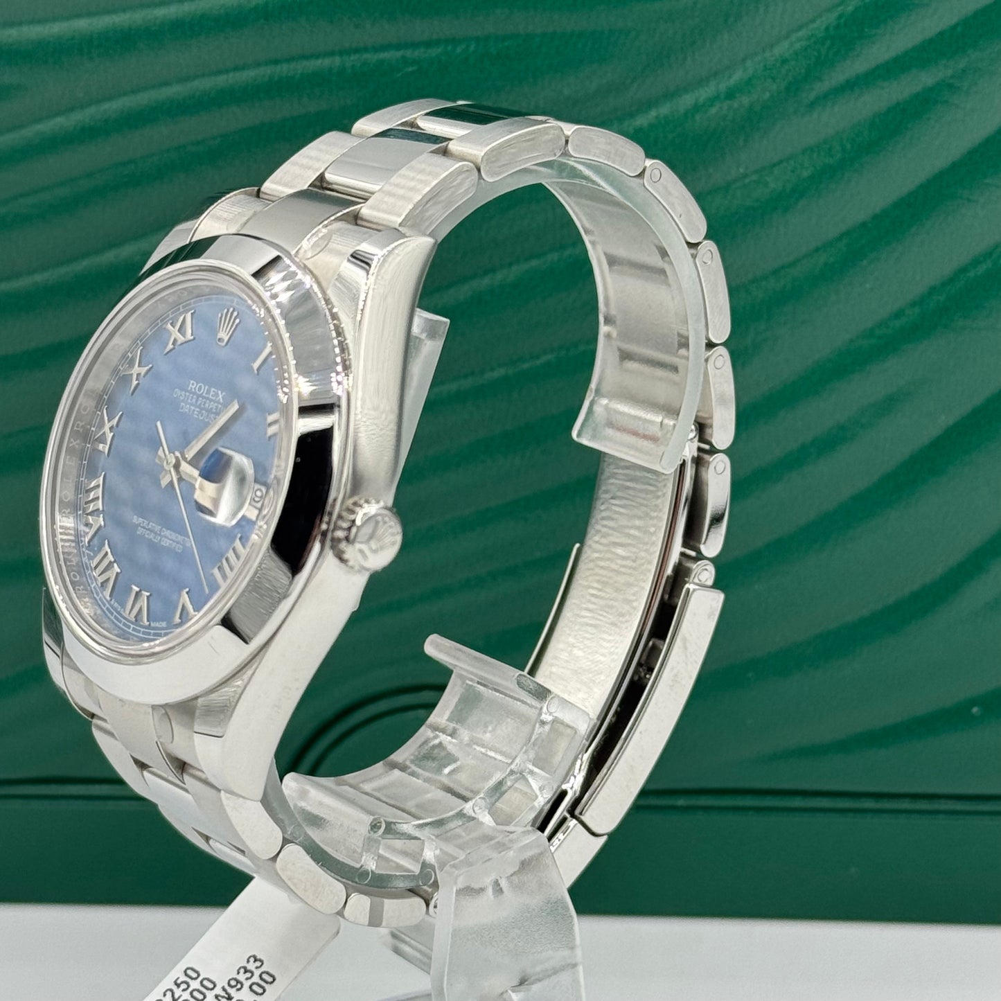 Rolex Steel Datejust 41 Watch - Smooth Bezel - Blue Roman Dial - Oyster Bracelet 116300
