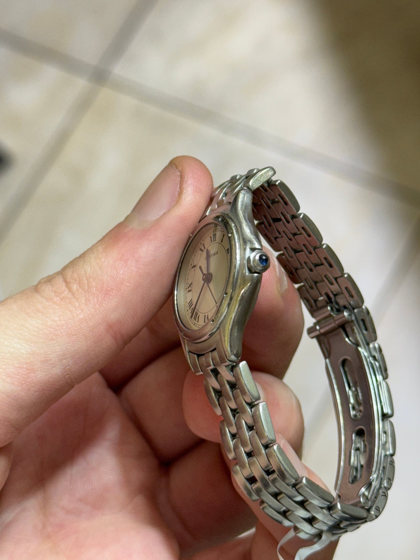Cartier Cougar 987904 33mm White Dial With Stainless Steel Bracelet