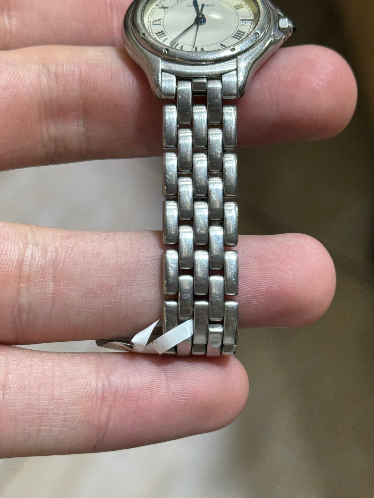 Cartier Cougar 987904 33mm White Dial With Stainless Steel Bracelet