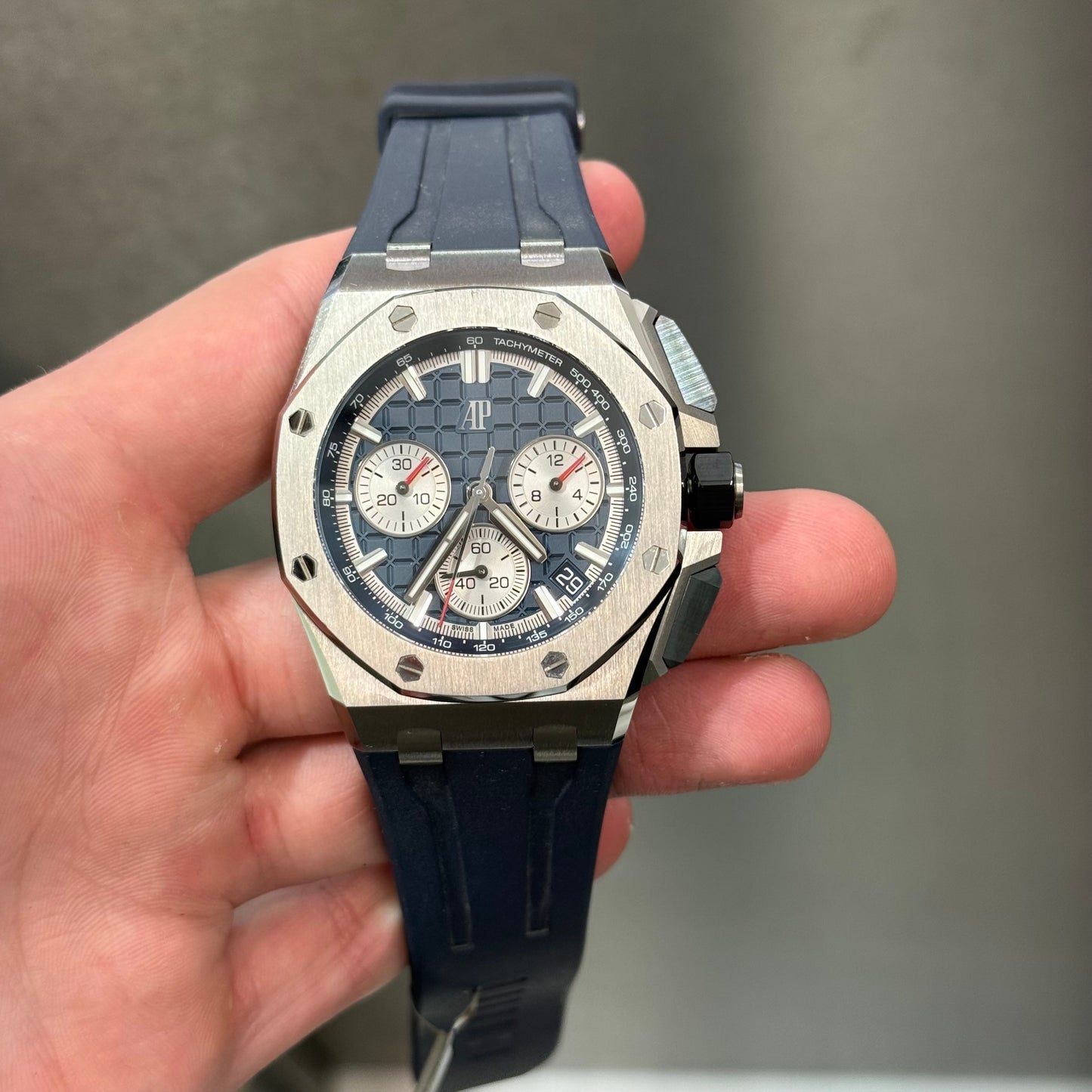 Audemars Piguet Royal Oak Offshore 26420TI.OO.A027CA.01 43MM Blue Dial With Rubber Bracelet